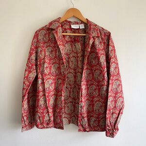 Liz Claiborne red floral button down